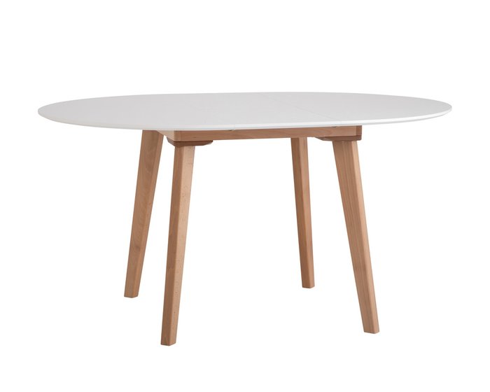Раздвижной обеденный стол Крит бело-коричневого цвета - лучшие Обеденные столы в INMYROOM