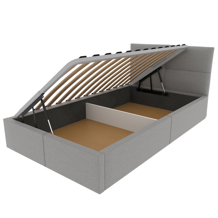 Кровать с мягким изголовьем и подъемным механизмом Меркурий 80х200 серого цвета - лучшие Кровати для спальни в INMYROOM