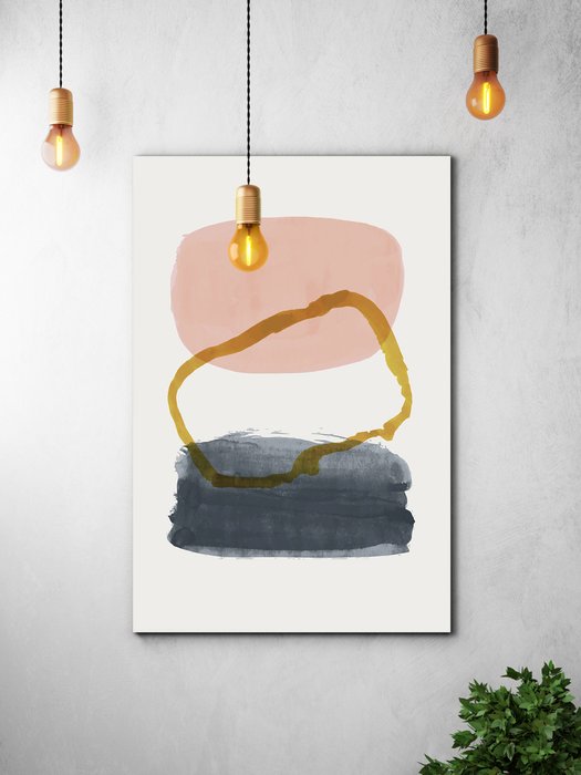 Картина Акварель абстракция 50х75 серо-розового цвета - купить Картины по цене 4850.0