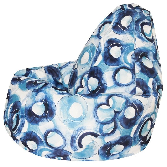Кресло-мешок Груша XL Акварель сине-голубого цвета  - купить Бескаркасная мебель по цене 4290.0