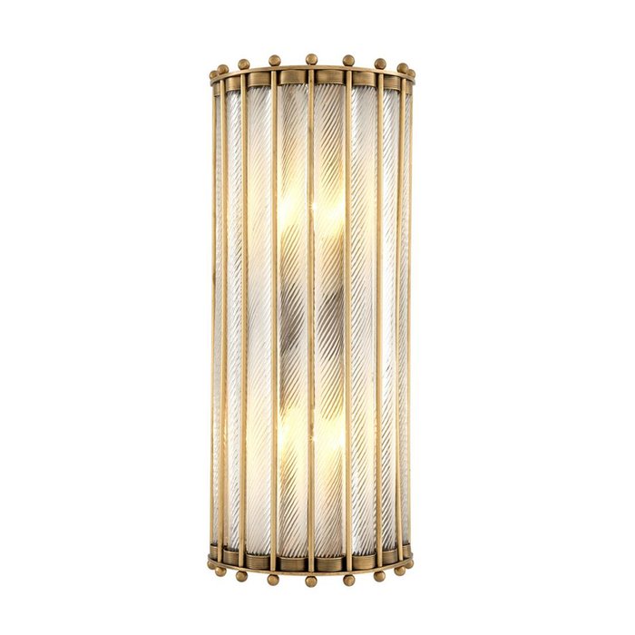 Настенный светильник Tiziano brass из рифленых стеклянных трубок