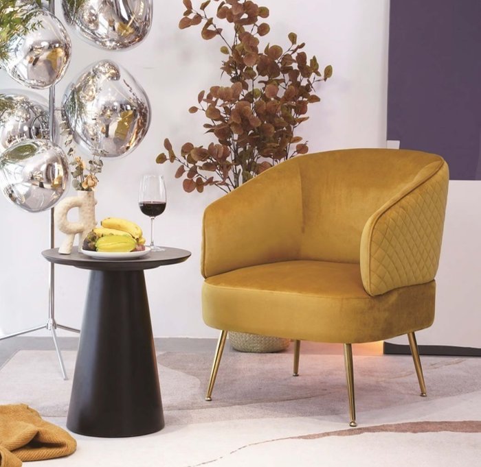 Кресло Mussels желтого цвета - лучшие Интерьерные кресла в INMYROOM