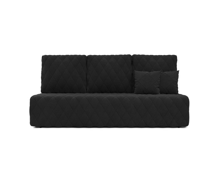 Диван-кровать Роял в обивке из велюра черного цвета - купить Прямые диваны по цене 41990.0