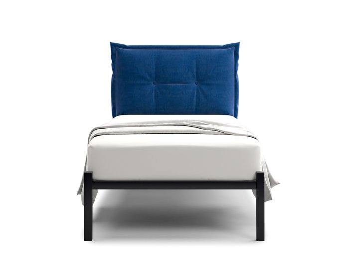 Кровать Лофт Cedrino 90х200 темно-синего цвета без подъемного механизма - купить Кровати для спальни по цене 14400.0