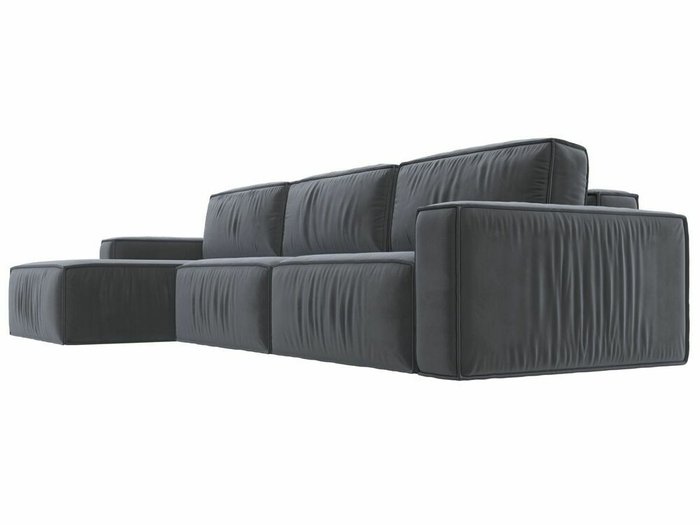 Угловой диван-кровать Прага Классик лонг темно-серого цвета левый угол - лучшие Угловые диваны в INMYROOM