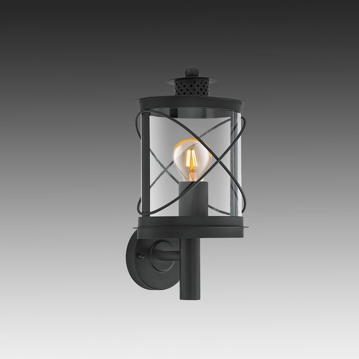 Уличный настенный светильник Hilburn черного цвета - купить Настенные уличные светильники по цене 6090.0