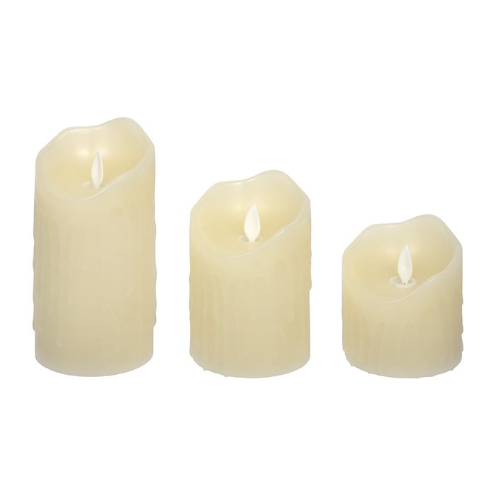 Набор из трех светодиодных свечей белого цвета - купить Свечи по цене 1350.0