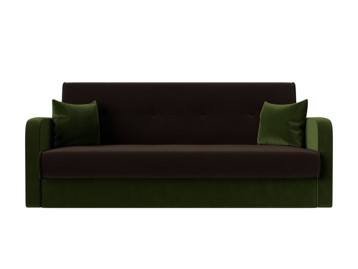 Диван-кровать Надежда зелено-коричневого цвета - купить Прямые диваны по цене 19999.0