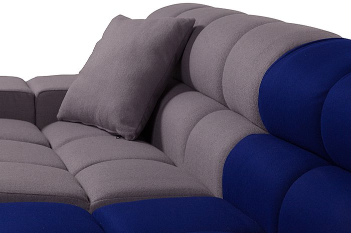 Диван Tufty-Time Sofa серо-синяя шерсть, коричневый - лучшие Прямые диваны в INMYROOM