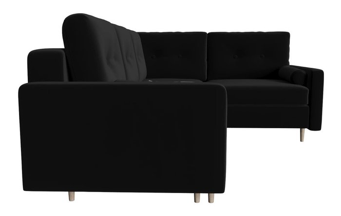 Диван-кровать модульный угловой Белфаст черного цвета - лучшие Угловые диваны в INMYROOM