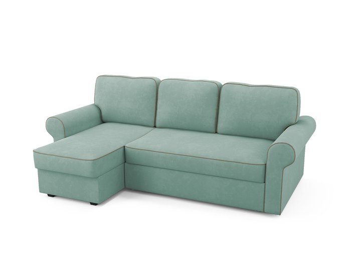 Угловой диван-кровать левый Tulon светло-бирюзового цвета - купить Угловые диваны по цене 79200.0