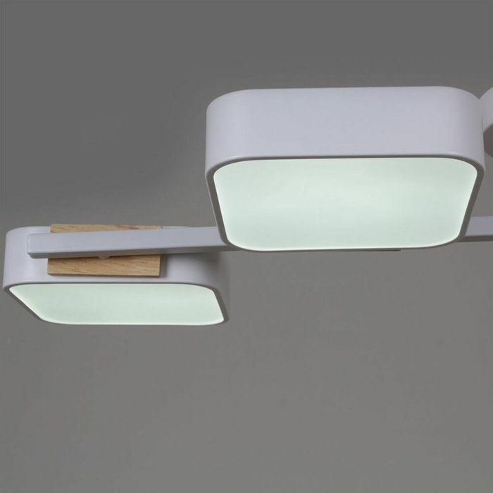 Люстра на штанге 03361-0.3-04 WH+WOOD (акрил, цвет белый) - лучшие Подвесные люстры в INMYROOM Люстра на штанге 03361-0.3-04 WH+WOOD (акрил, цвет белый) - лучшие Подвесные люстры в INMYROOM