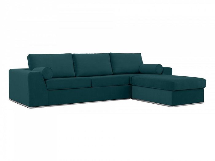 Угловой диван-кровать Igarka сине-зеленого цвета - лучшие Угловые диваны в INMYROOM