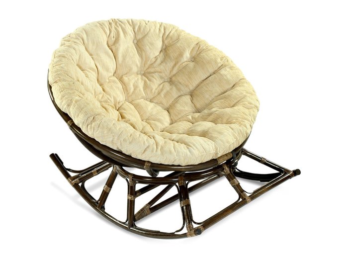Кресло-качалка Papasan с каркасом темно-коричневого цвета 