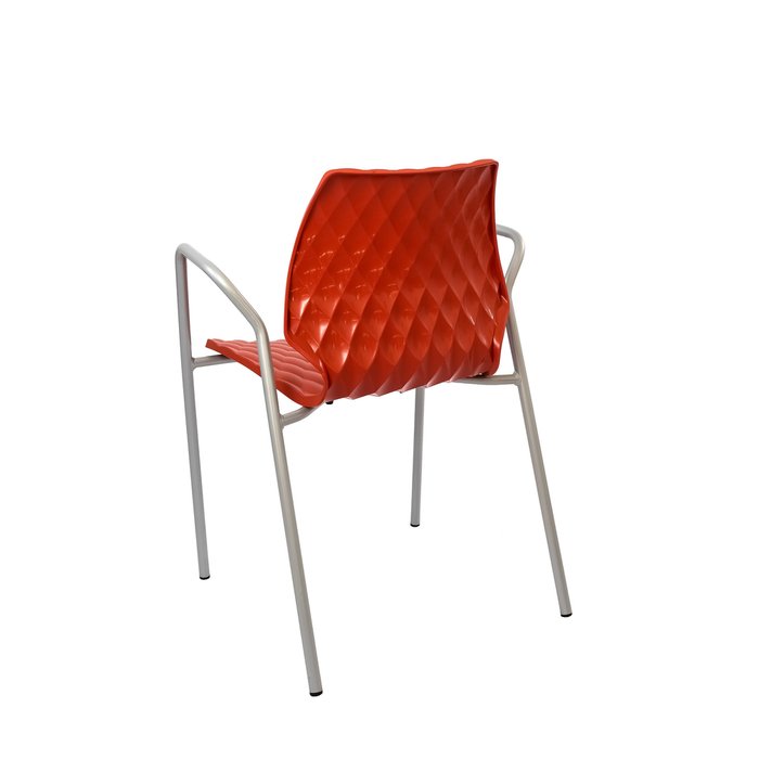 Стул Uni красного цвета с подлокотниками - лучшие Обеденные стулья в INMYROOM