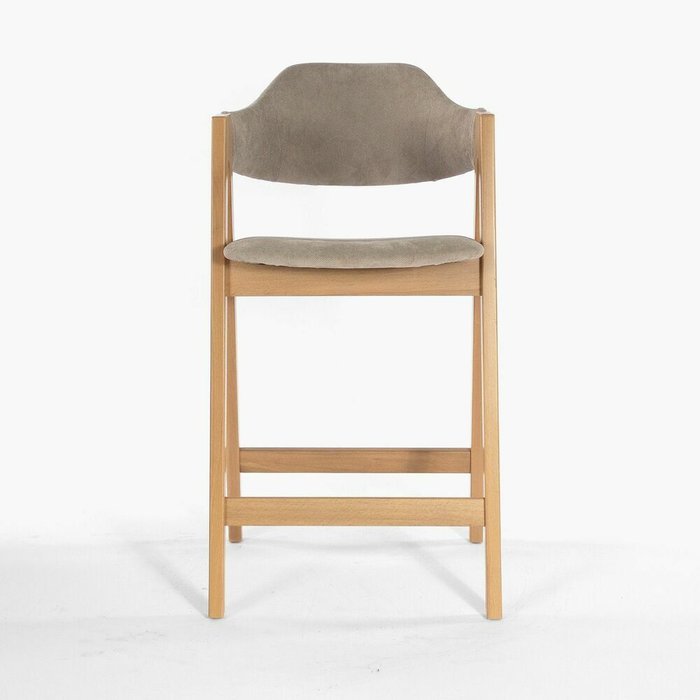 Полубарный стул Белфаст бежево-серого цвета - лучшие Барные стулья в INMYROOM