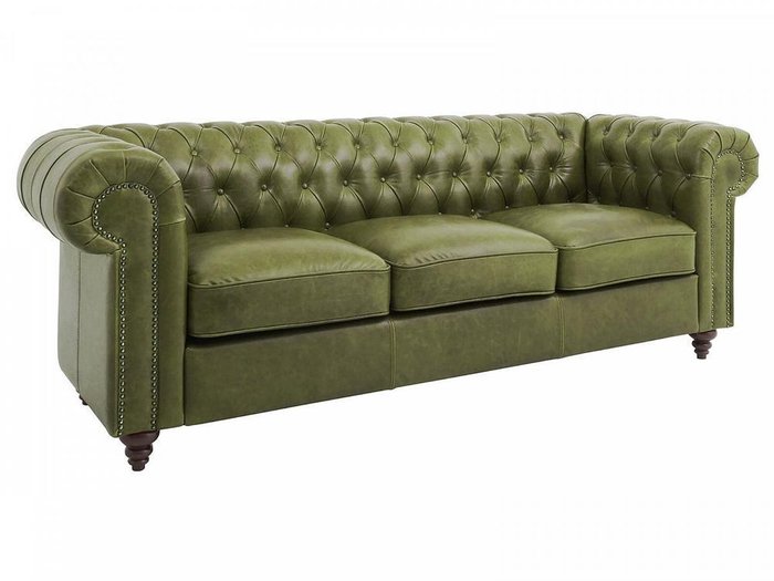 Диван Chester Classic зеленого цвета  - купить Прямые диваны по цене 269010.0