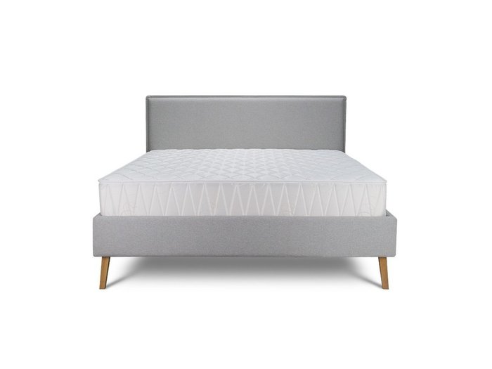 Кровать Нарсис без  подъемного механизма серого цвета  160х200 - купить Кровати для спальни по цене 40684.0
