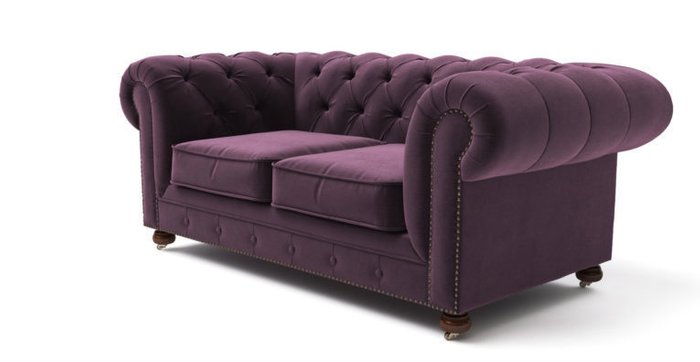 Раскладной диван Chesterfield Lux MTR фиолетового цвета - лучшие Прямые диваны в INMYROOM