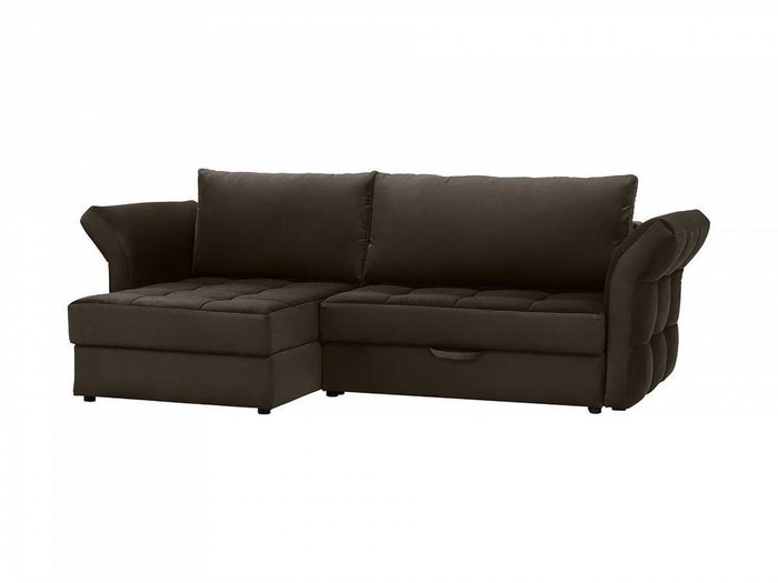 Угловой диван-кровать Wing темно-коричневого цвета - лучшие Угловые диваны в INMYROOM
