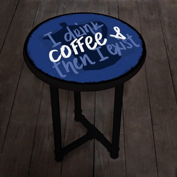 Прикроватный кофейный столик Coffee черно-синего цвета