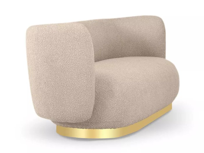 Диван Lucca L бежевого цвета с золотым основанием  - лучшие Прямые диваны в INMYROOM