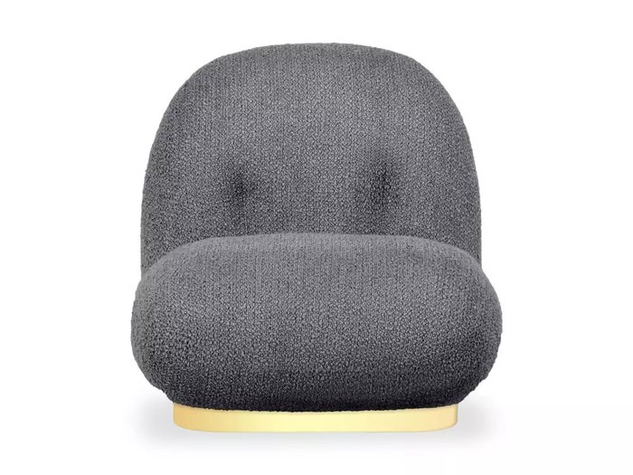 Кресло Pacha Wood серого цвета с золотым основанием - купить Интерьерные кресла по цене 52380.0