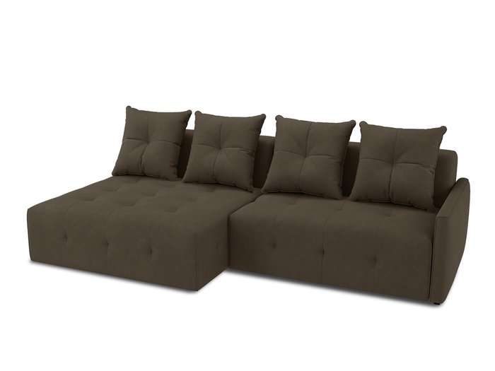 Угловой диван-кровать левый Bronks темно-коричневого цвета - купить Угловые диваны по цене 111000.0
