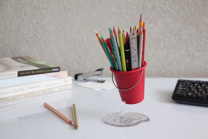 Органайзер для рабочего стола Peleg Design desk bucket красный - лучшие Декоративные коробки в INMYROOM