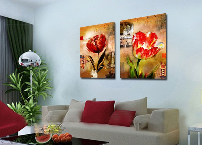 Декоративная картина: Распустившиеся тюльпаны - купить Принты по цене 3590.0