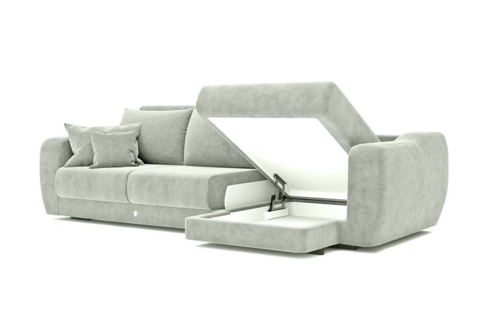 Угловой диван-кровать светло-серого цвета - купить Угловые диваны по цене 270000.0