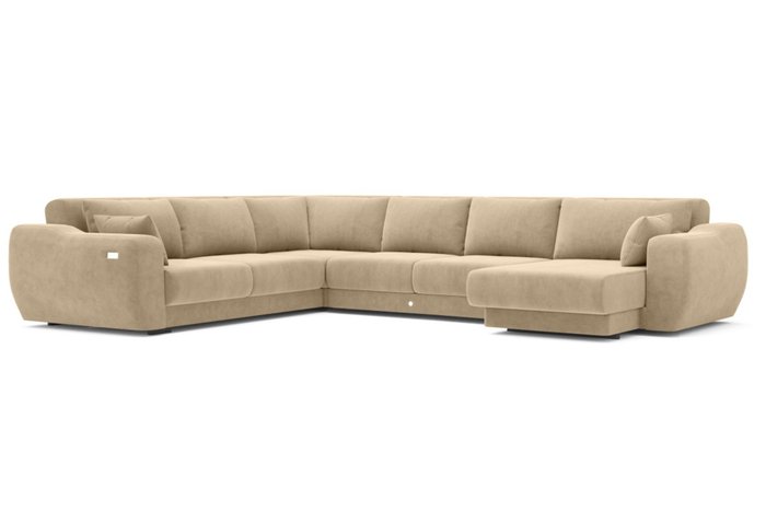 Модульный диван-кровать бежевого цвета 