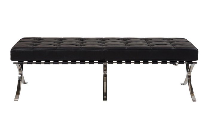 Оттоманка Barcelona Ottoman Loveseat Black Premium Leather
