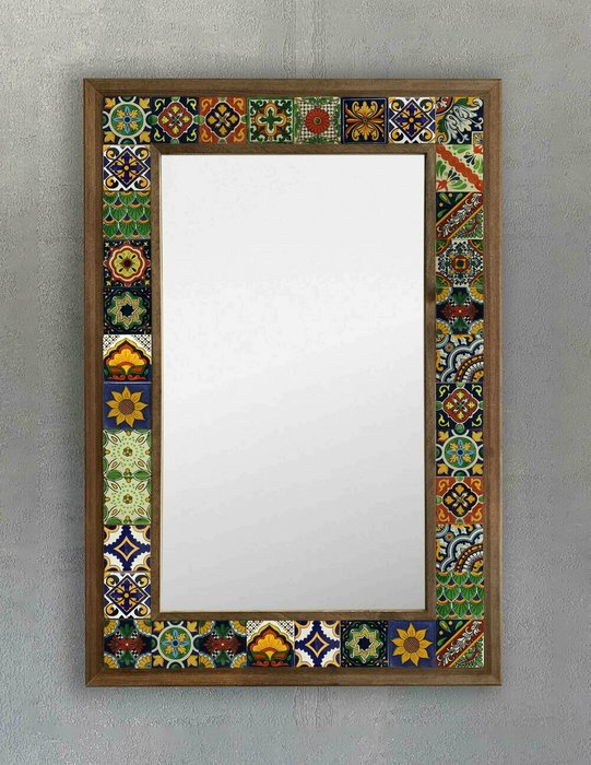 Настенное зеркало 43x63 с рамкой из натурального камня - купить Настенные зеркала по цене 22495.0