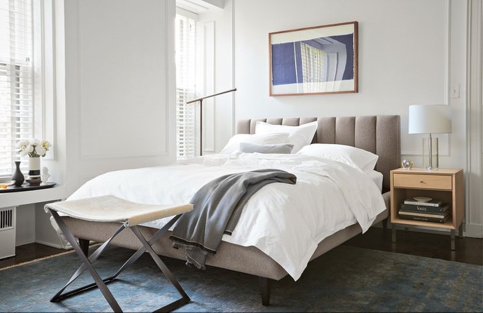 Кровать Клэр 140х200 серо-бежевого цвета с подъемным механизмом - лучшие Кровати для спальни в INMYROOM