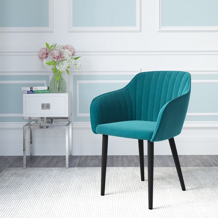 Стул Шандон сине-зеленого цвета  - купить Обеденные стулья по цене 9985.0