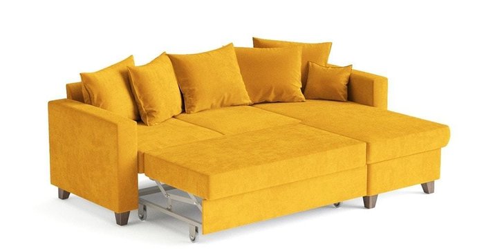 Угловой диван-кровать Эмилио желтого цвета - лучшие Угловые диваны в INMYROOM