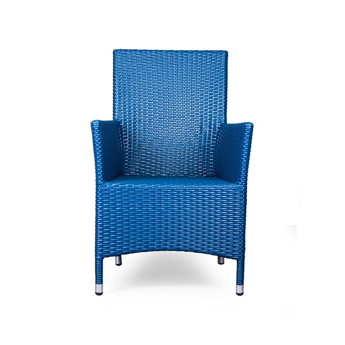 Кресло Rattan синего цвета - лучшие Садовые кресла в INMYROOM