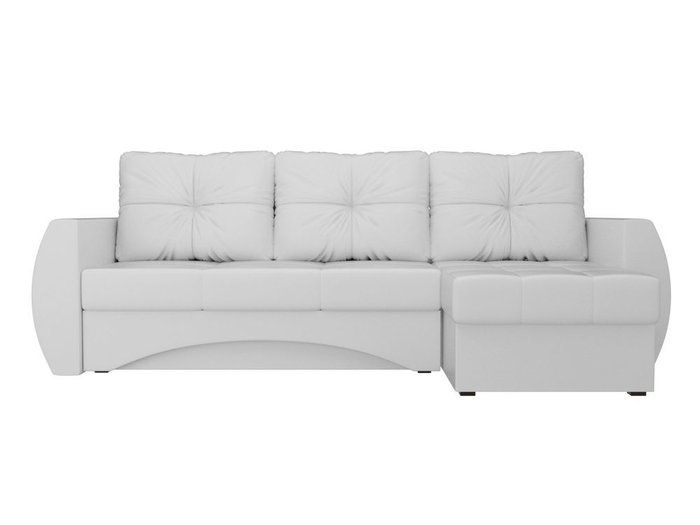 Угловой диван-кровать Сатурн белого цвета (экокожа) правый угол - купить Угловые диваны по цене 50990.0