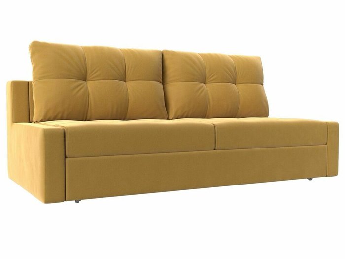 Прямой диван-кровать Мартин желтого цвета