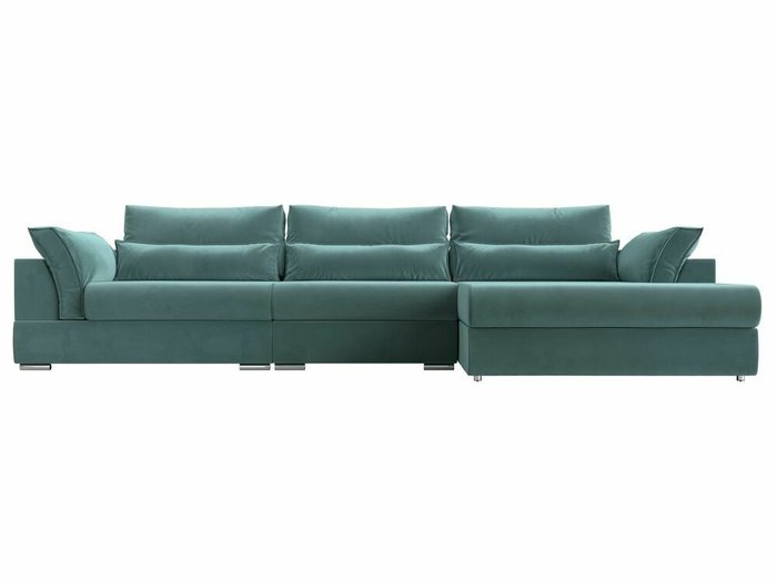 Угловой диван-кровать Пекин Long бирюзового цвета угол правый - купить Угловые диваны по цене 112999.0