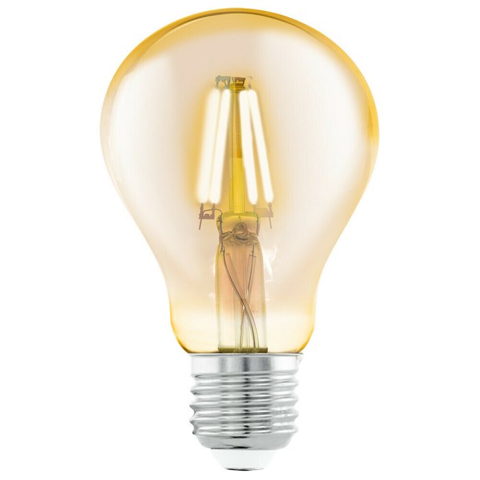 Светодиодная лампа филаментная 220V A75 E27 4W 320Lm 2200K янтарного цвета