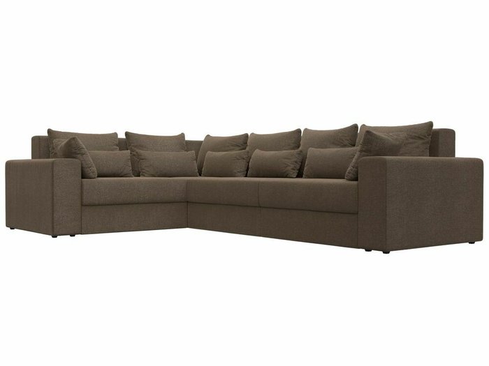 Угловой диван-кровать Майами Long коричневого цвета левый угол - лучшие Угловые диваны в INMYROOM