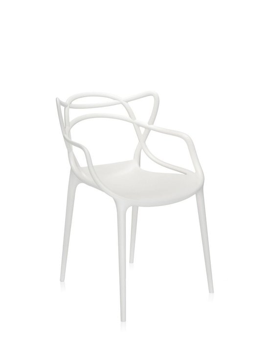 Пластиковый стул Masters белого цвета  - купить Обеденные стулья по цене 17411.0