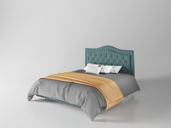 Кровать Герцогиня 200х200 тёмно-бирюзового цвета с подъемным механизмом