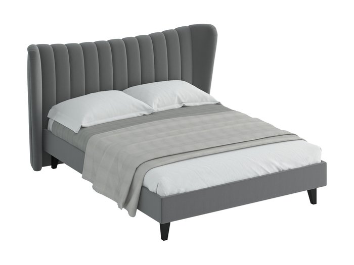 Кровать Queen Agata серого цвета 160х200 