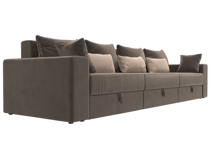 Прямой диван-кровать Мэдисон Long коричневого цвета - лучшие Прямые диваны в INMYROOM