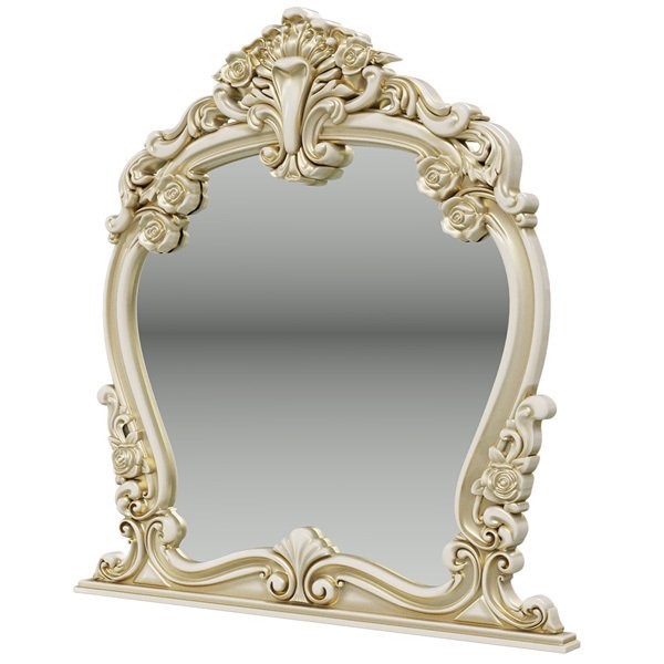 Настенное зеркало Дольче Вита цвета слоновой кости с золотом