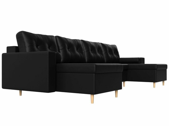 Угловой диван-кровать Белфаст черного цвета (тик-так/экокожа) - лучшие Угловые диваны в INMYROOM
