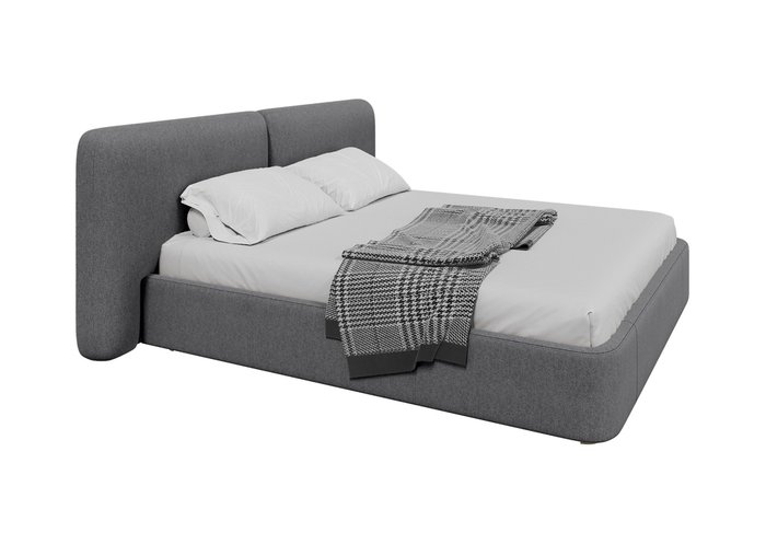 Кровать двуспальная Hub Soft 180х200 серого цвета с подъемным механизмом - лучшие Кровати для спальни в INMYROOM Кровать двуспальная Hub Soft 180х200 серого цвета с подъемным механизмом - лучшие Кровати для спальни в INMYROOM